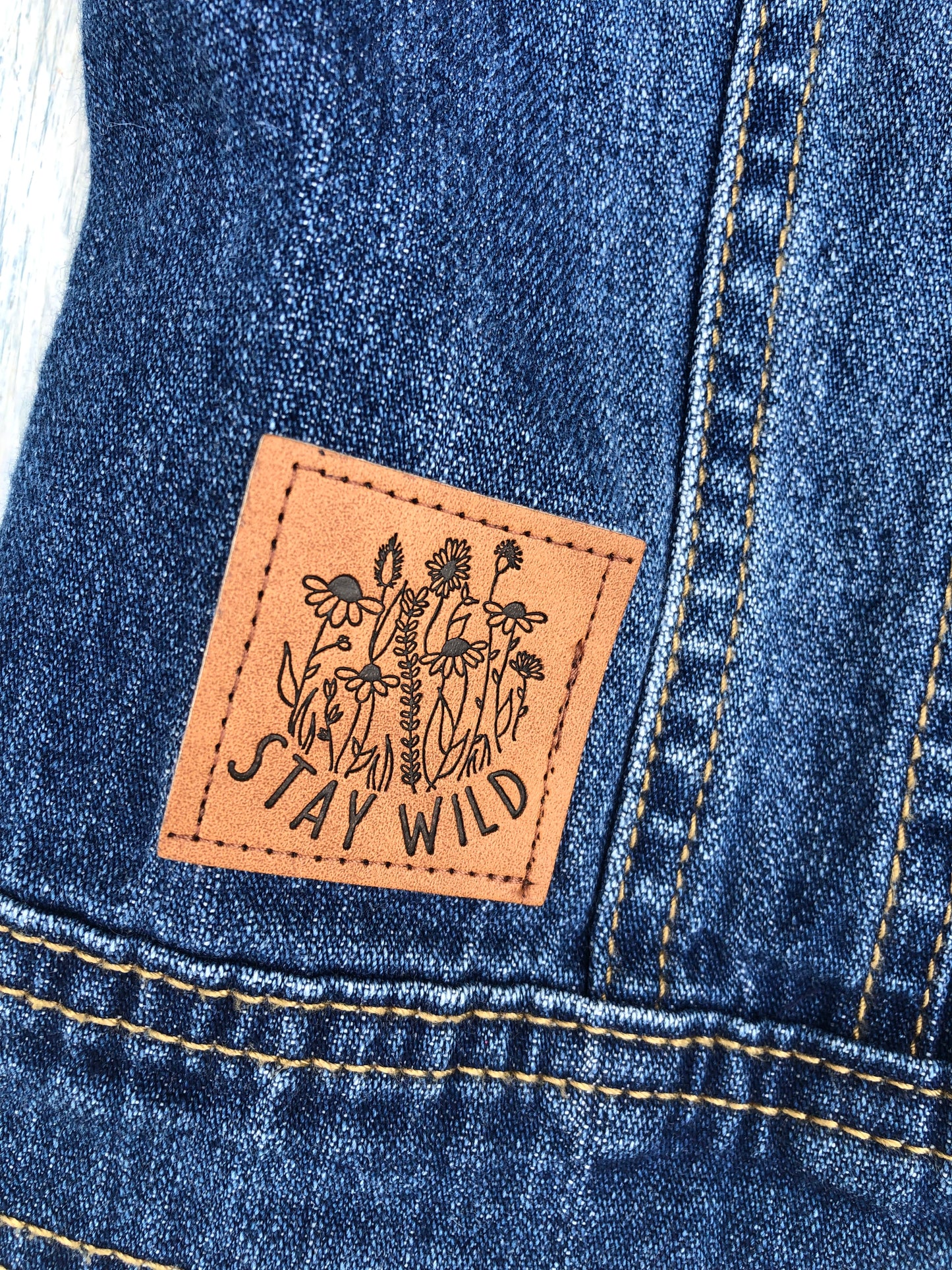 Stay Wild- Bug Denim Vest - Size 7/8
