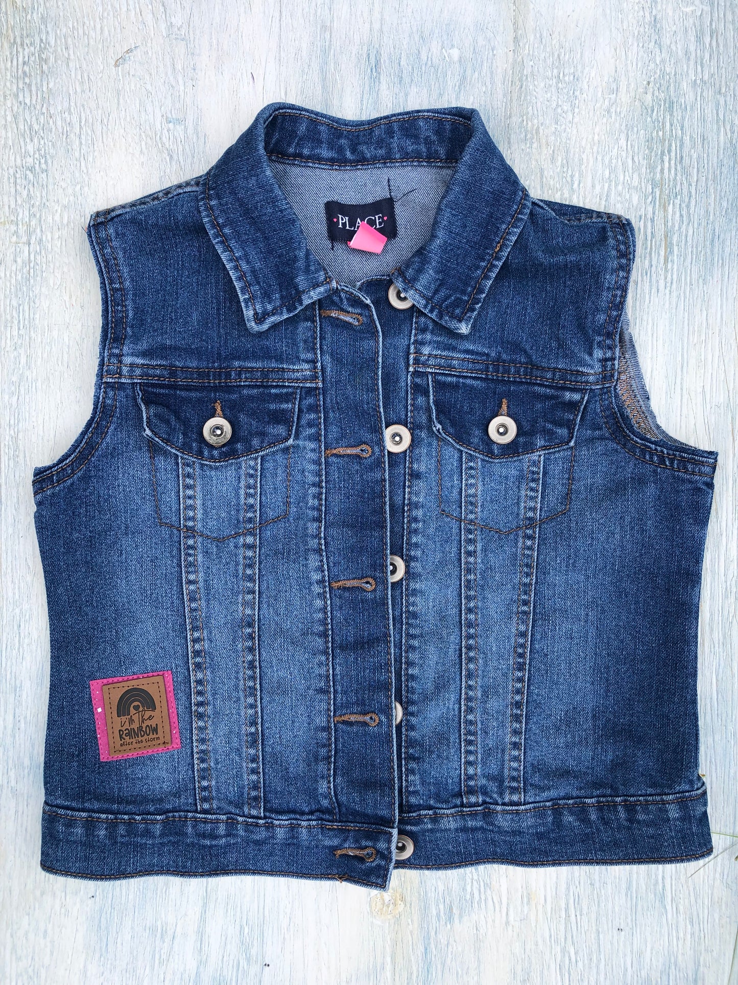 Rainbow Denim Vest size 7/8