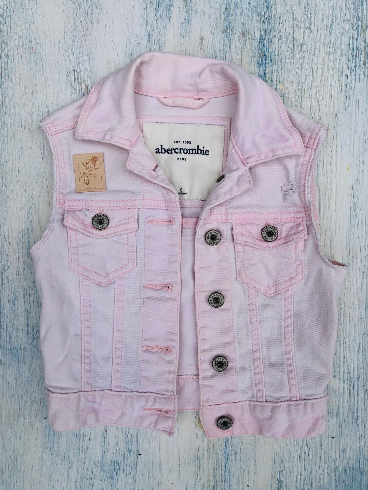 Ballerina Pink Denim Vest- Small (5-7)