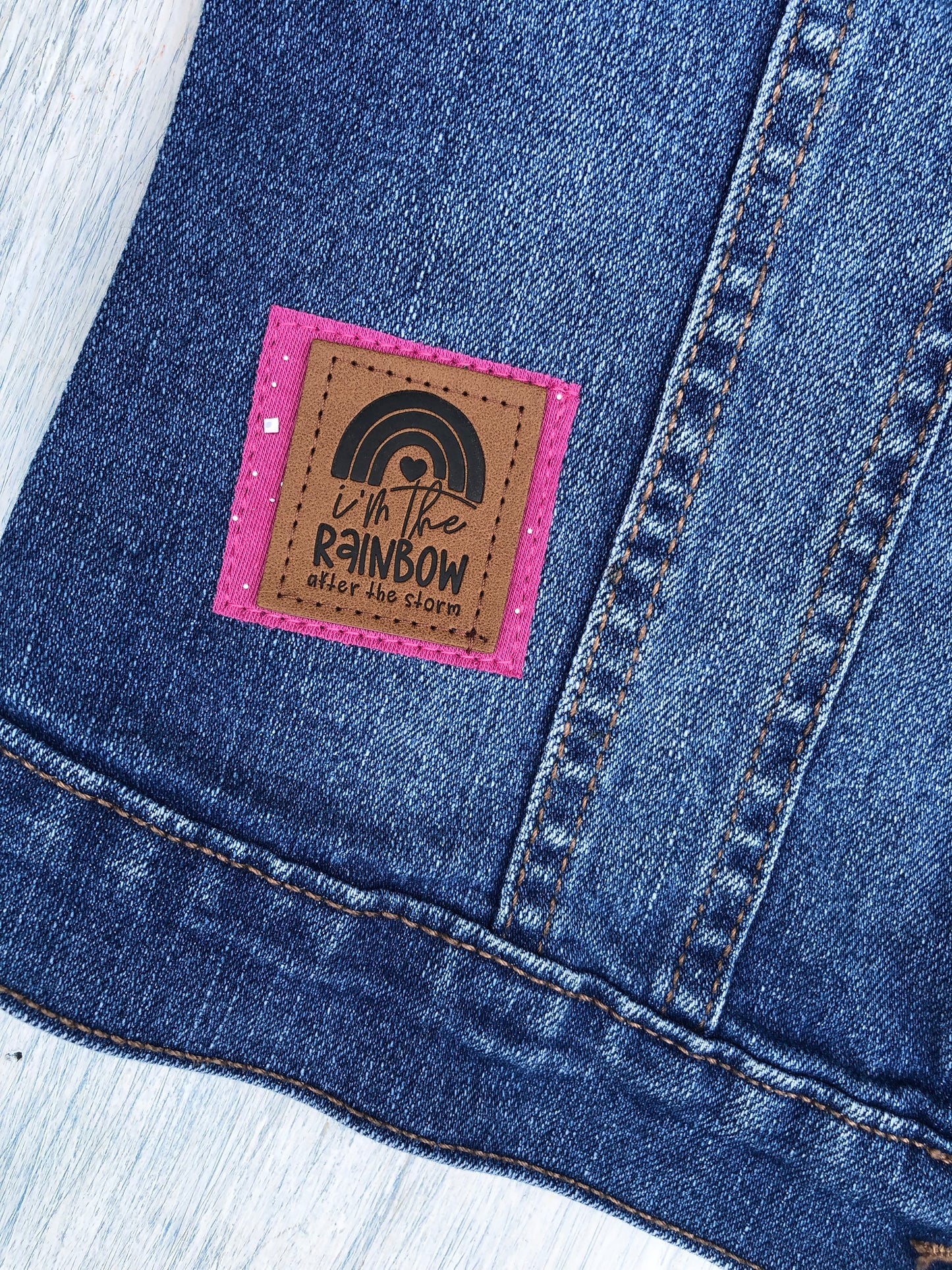 Rainbow Denim Vest size 7/8