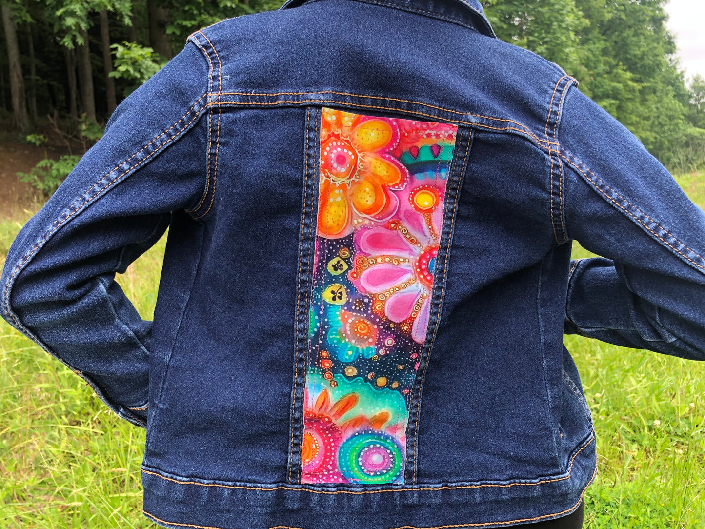 Galaxy Flowers Girl Denim Jacket 5t
