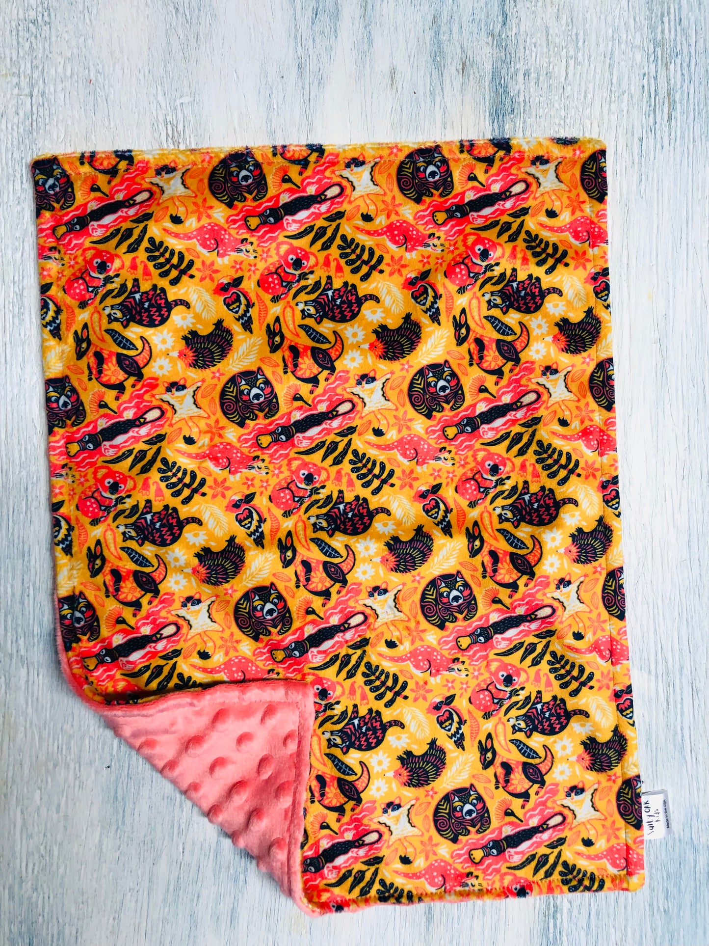Australian Adventure Animals Minky Lovey Security Blanket