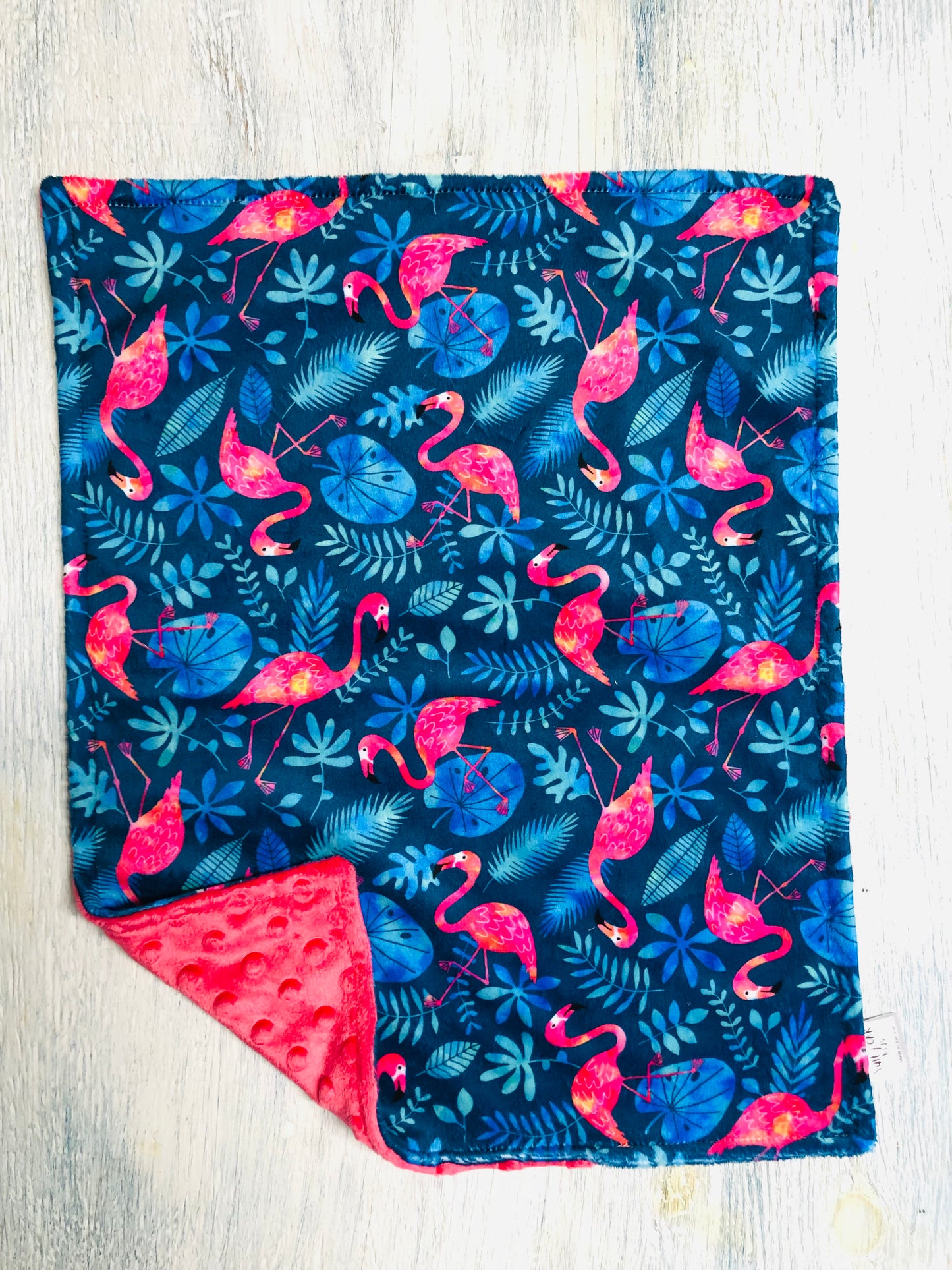 Flamingo Minky Lovey Security Blanket