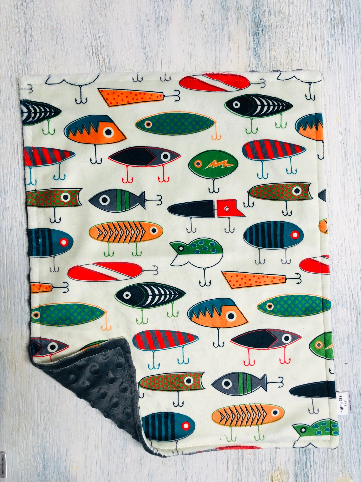 Fishing Lures Minky Lovey Security Blanket