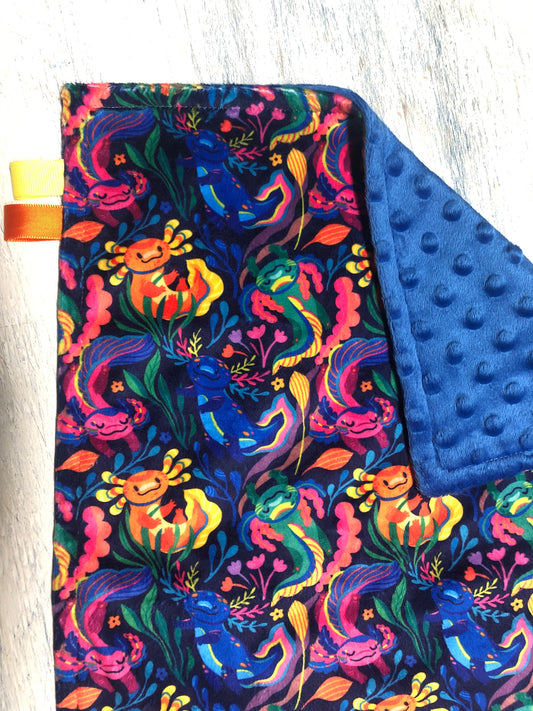 Axolotl Minky Lovey Security Blanket