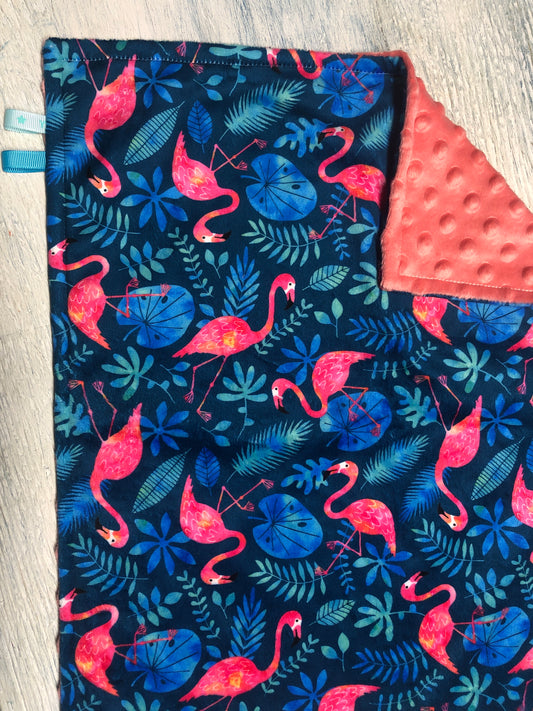 Flamingo Minky Lovey Security Blanket