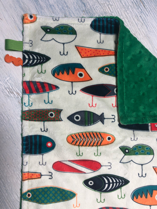Fishing Lures Minky Lovey Security Blanket