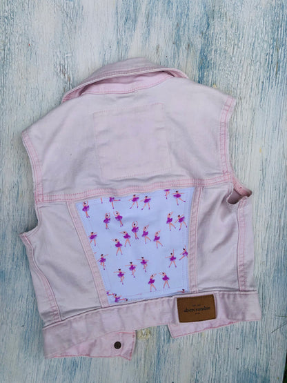 Ballerina Pink Denim Vest- Small (5-7)