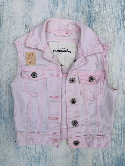 Ballerina Pink Denim Vest- Small (5-7)