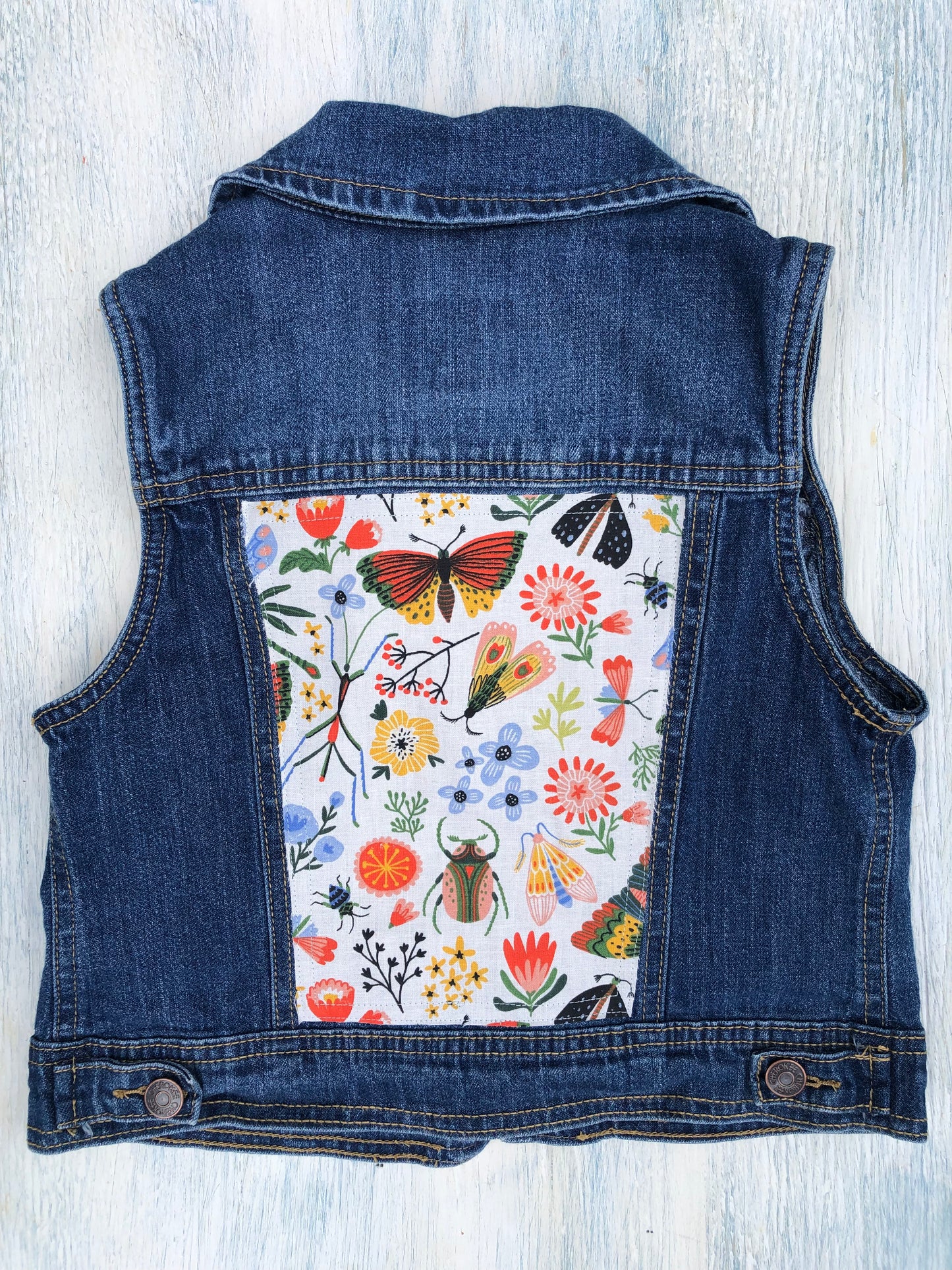 Stay Wild- Bug Denim Vest - Size 7/8