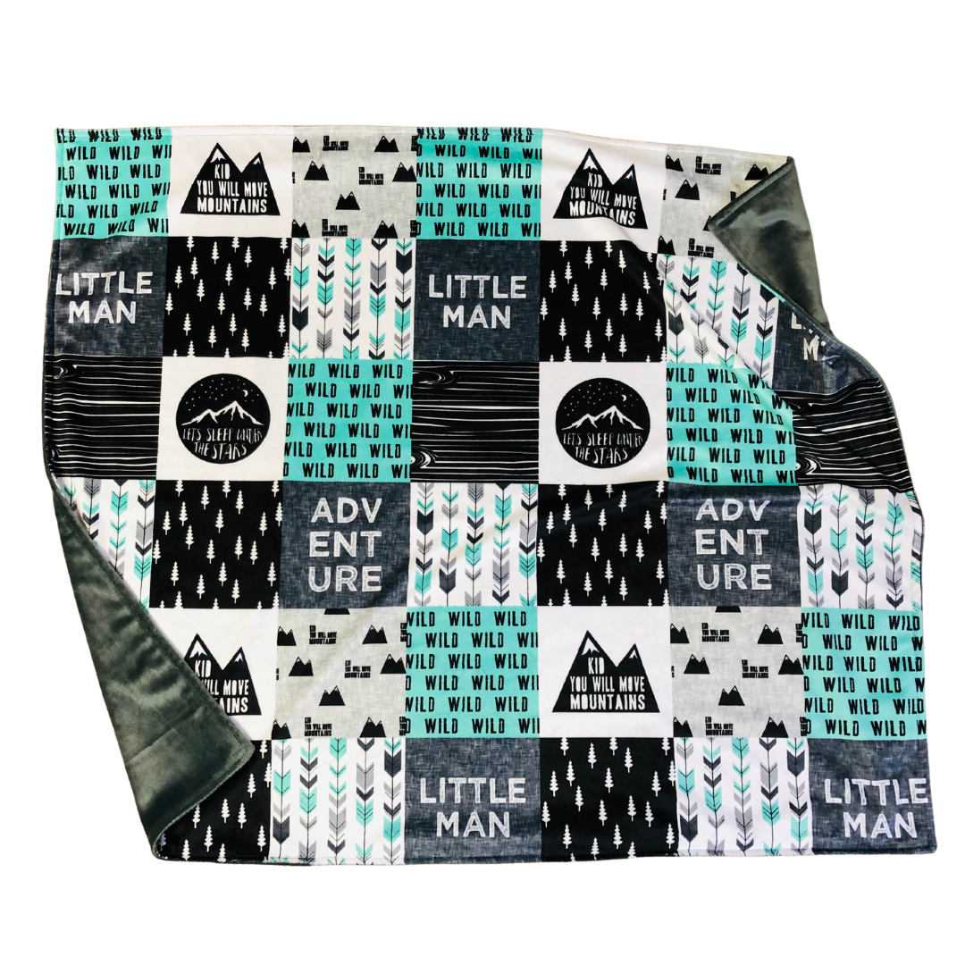 Little Man Adventure Minky Baby Blanket