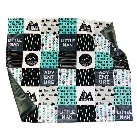 Little Man Adventure Minky Baby Blanket