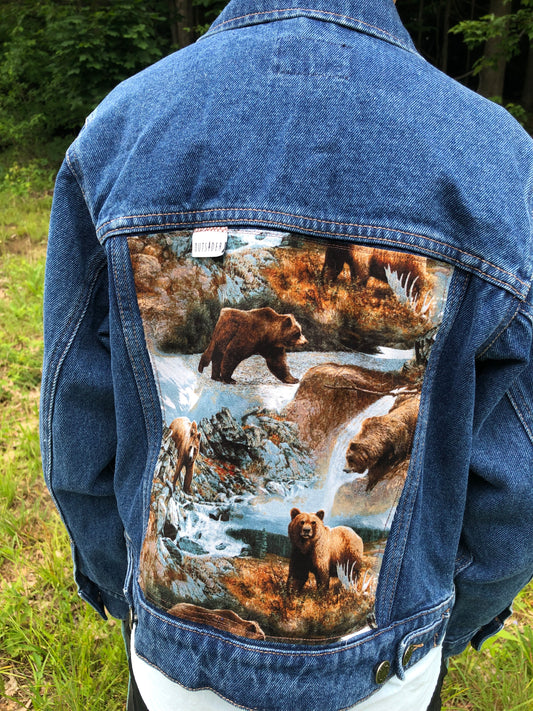 Brown Bear Denim Jacket ~ 8/10