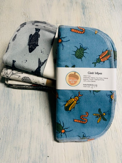 Reusable Cotton Cloth Wipes- Variety Packs