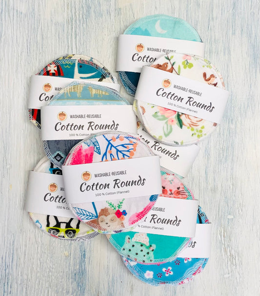 Assorted Prints- Reusable Cotton Rounds-