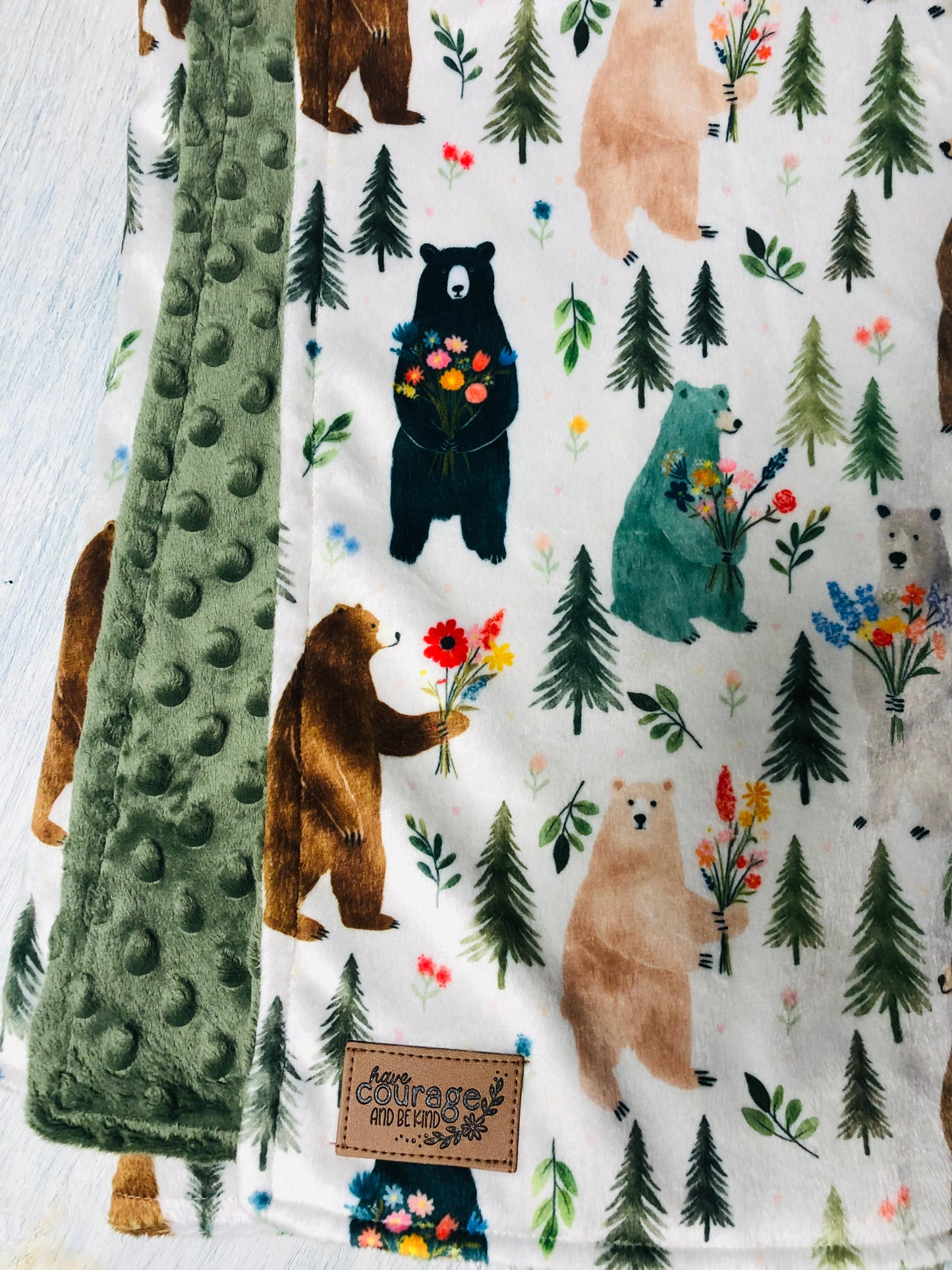 Beary in Love Minky Baby Blanket